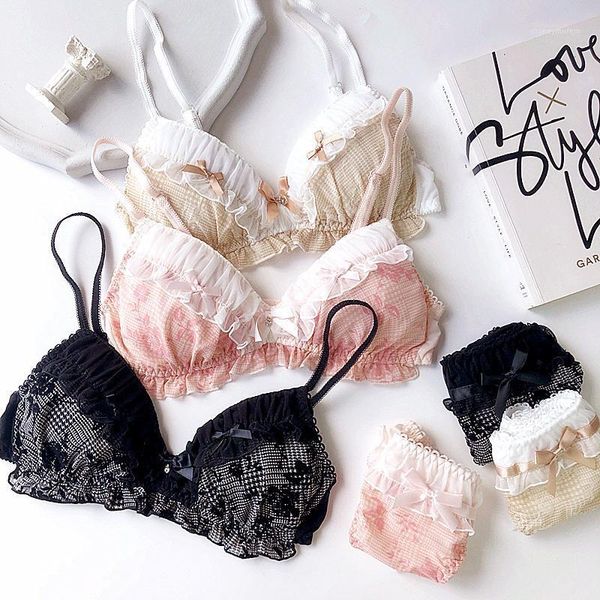 bras sets wriufred flocking lace sweet girl underwear set comfortable wire soft triangle cup lingerie chiffon bow bralette1, Red;black
bras sets wriufred flocking lace sweet girl underwear set comfortable wire soft triangle cup lingerie chiffon bow bralette1, Red;black