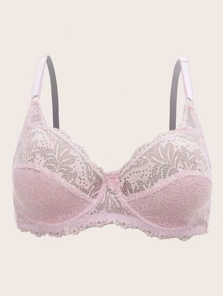 plus floral lace underwire bra 88de#, Black;white