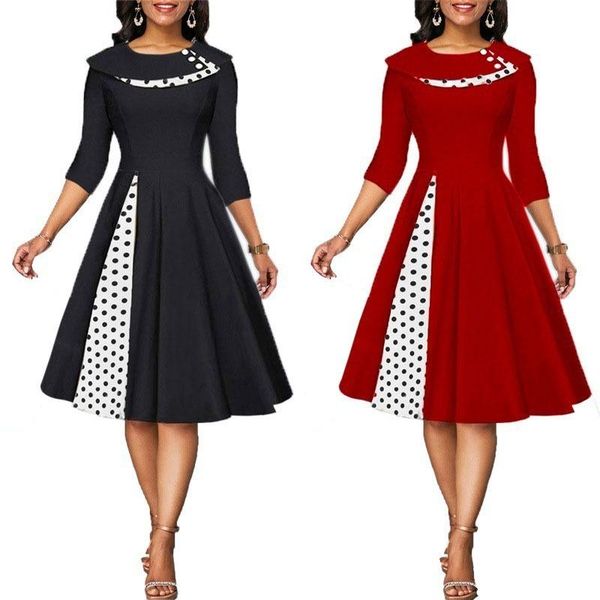 woman dress 2021 spring casual plus size slim patchwork dot print ball gown dresses women vintage office long party dress, Black;gray
woman dress 2021 spring casual plus size slim patchwork dot print ball gown dresses women vintage office long party dress, Black;gray