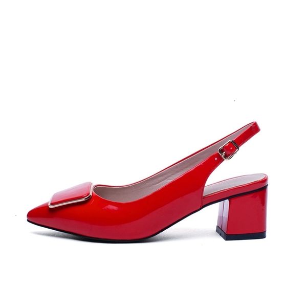 sole meotina heels women pumps patent leather thick high heel slingbacks buckle pointed toe shoes lady red big size 33-43, Black
sole meotina heels women pumps patent leather thick high heel slingbacks buckle pointed toe shoes lady red big size 33-43, Black