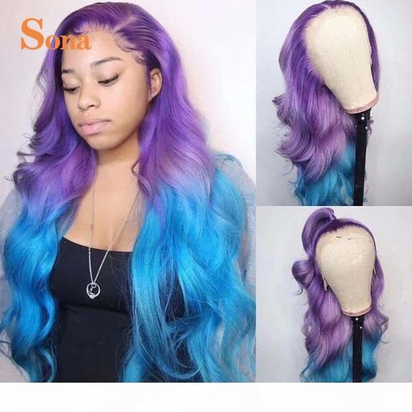 colored blue human hair wig ombre green wig 13x6 lace front brazilian remy hair transparent lace frontal wigs body wave, Black;brown
colored blue human hair wig ombre green wig 13x6 lace front brazilian remy hair transparent lace frontal wigs body wave, Black;brown