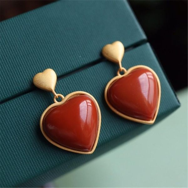 New silverOriginal enamel porcelain craftAgate Love Earrings Chinese style retro unique ancient gold craft women's brand jewelry, Silver
New silverOriginal enamel porcelain craftAgate Love Earrings Chinese style retro unique ancient gold craft women's brand jewelry, Silver