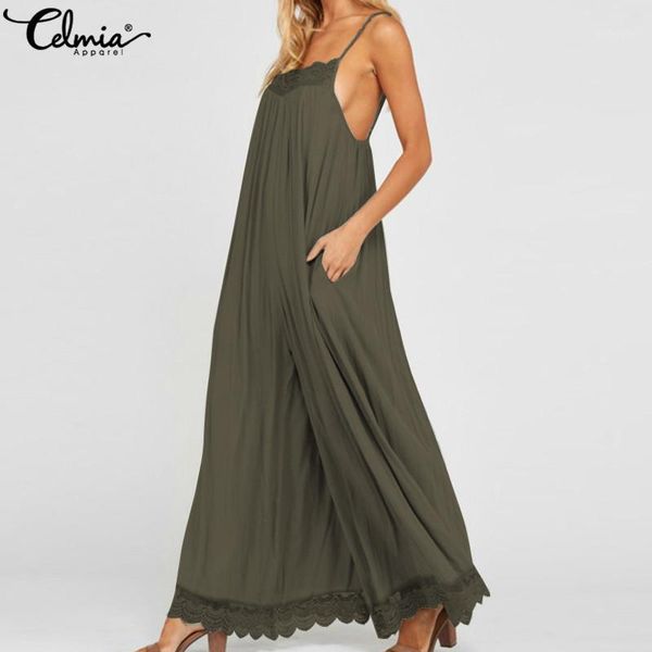 celmia summer beach rompers women straps backless lace jumpsuits 2020 casual sleeveless wide leg pants overalls s-5xl1, Black;white
celmia summer beach rompers women straps backless lace jumpsuits 2020 casual sleeveless wide leg pants overalls s-5xl1, Black;white