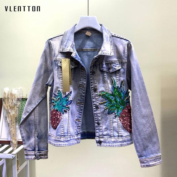 women's jackets 2021 autumn gradient vintage sequins beading women denim long sleeve slim short jeans jacket coat female veste femme, Black;brown
women's jackets 2021 autumn gradient vintage sequins beading women denim long sleeve slim short jeans jacket coat female veste femme, Black;brown