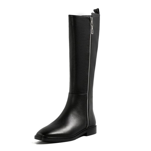boots genuine leather zipper knee high female working party low square heels women autumn and winter shoes woman, Black
boots genuine leather zipper knee high female working party low square heels women autumn and winter shoes woman, Black