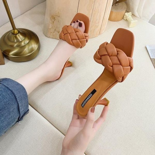 new design weave women slipper ladies thin high heel sandal open toe slip on summer outdoor slides flip flop shoe drop ship, Black
new design weave women slipper ladies thin high heel sandal open toe slip on summer outdoor slides flip flop shoe drop ship, Black