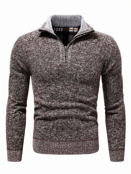 men marled knit quarter zipper sweater o0wx#, White;black
men marled knit quarter zipper sweater o0wx#, White;black