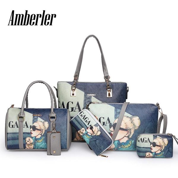 amberler pu leather women handbags 6 pieces set printed shoulder bag ladies crossbody bags large capacity tote bags
amberler pu leather women handbags 6 pieces set printed shoulder bag ladies crossbody bags large capacity tote bags