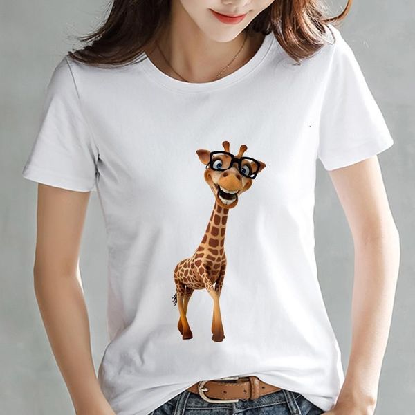 cute giraffe printed women t-shirt summer fashion harajuku lady short sleeve printed t shirt novelty round neck tees shirts, White
cute giraffe printed women t-shirt summer fashion harajuku lady short sleeve printed t shirt novelty round neck tees shirts, White