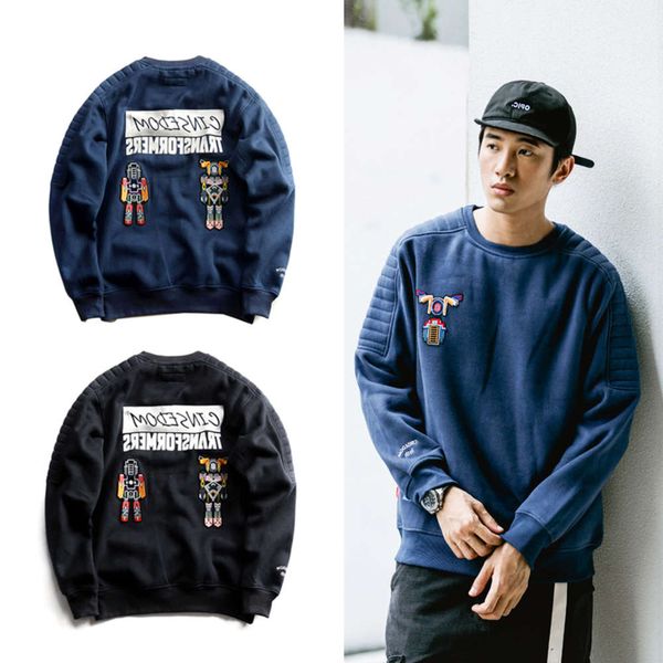 new fashion brand national style embroidery japanese samurai cartoon round neck t-pullover couple's sweater men and women, Black
new fashion brand national style embroidery japanese samurai cartoon round neck t-pullover couple's sweater men and women, Black