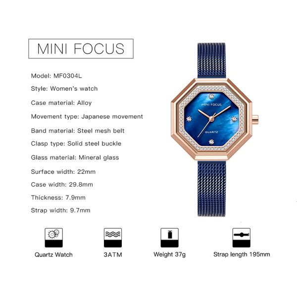 minifocus fashion dress watch women quartz watches lady stainless steel waterproof wristwatch simple girl clock relogio feminino, Silver
minifocus fashion dress watch women quartz watches lady stainless steel waterproof wristwatch simple girl clock relogio feminino, Silver
