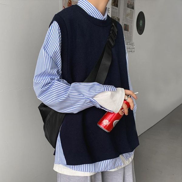 men's vests men women couple solid color sweater vest outerwear male japan korea streetwear sleeveless waistcoat, Black;white
men's vests men women couple solid color sweater vest outerwear male japan korea streetwear sleeveless waistcoat, Black;white