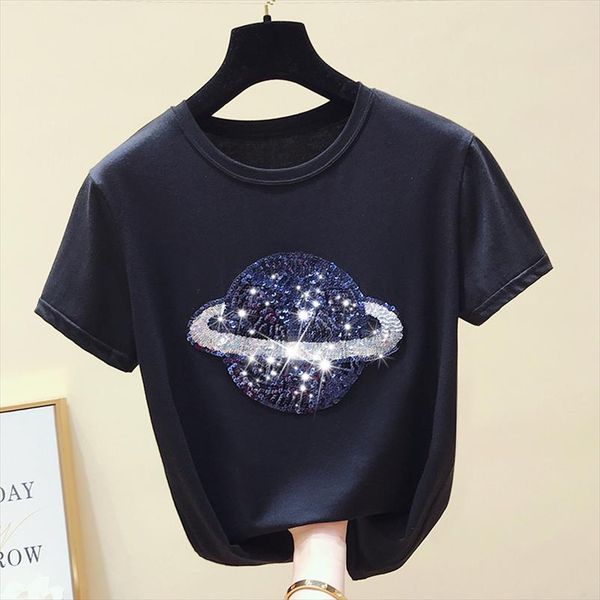 cotton white tshirt women sequin fashion short sleeve vintage female t shirt casual black tee shirt femme summer
cotton white tshirt women sequin fashion short sleeve vintage female t shirt casual black tee shirt femme summer