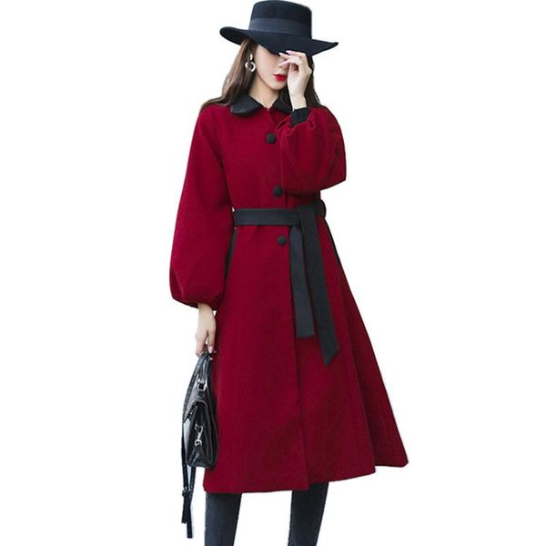 vintage lantern sleeves long wool coats jackets women autumn winter warm quilted cotton-padded woolen tunic tiebelt wrap coats, Black
vintage lantern sleeves long wool coats jackets women autumn winter warm quilted cotton-padded woolen tunic tiebelt wrap coats, Black