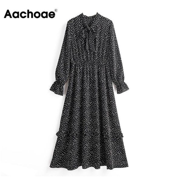 aachoae vintage elegant bow tie collar print dress women long sleeve ruffle midi dress elastic waist casual black dresses t200319, White;black
aachoae vintage elegant bow tie collar print dress women long sleeve ruffle midi dress elastic waist casual black dresses t200319, White;black