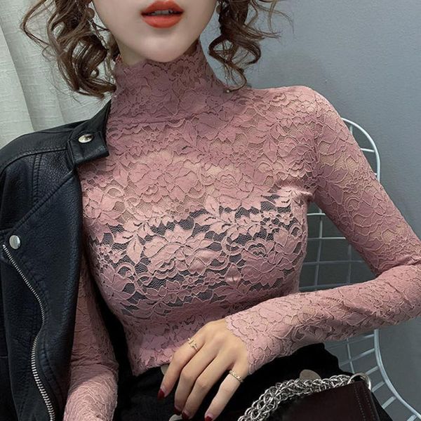 autumn women thin black lace t shirt turtleneck long sleeve slim lace crochet patchwork tee, White
autumn women thin black lace t shirt turtleneck long sleeve slim lace crochet patchwork tee, White