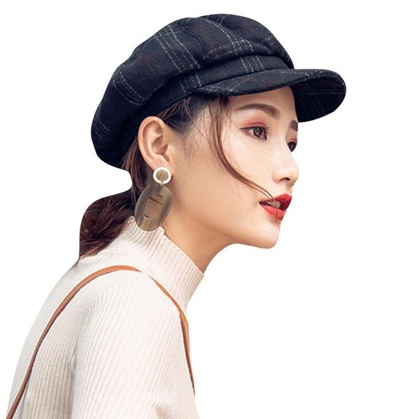 berets elegant women plaid beret for fashion winter female cotton wool hats cap autumn brand women's painter hat, Blue;gray
berets elegant women plaid beret for fashion winter female cotton wool hats cap autumn brand women's painter hat, Blue;gray