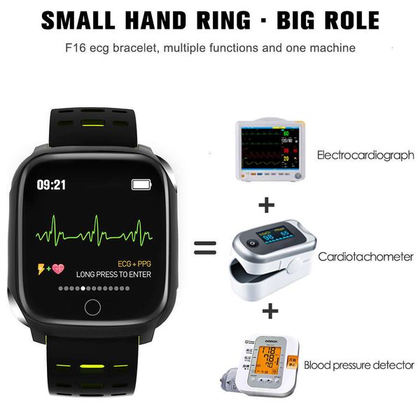 men's smart watch f16, wristband pedometer, ecg + ppg, alarm clock, heart rate and blood prsure control, waterproof, 696jk
men's smart watch f16, wristband pedometer, ecg + ppg, alarm clock, heart rate and blood prsure control, waterproof, 696jk