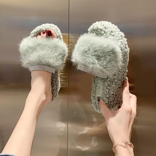 shoes woman 2020 plush slippers for adults flock women heels pantofle platform luxury slides fur flat high new wedge designer x1020, Black
shoes woman 2020 plush slippers for adults flock women heels pantofle platform luxury slides fur flat high new wedge designer x1020, Black