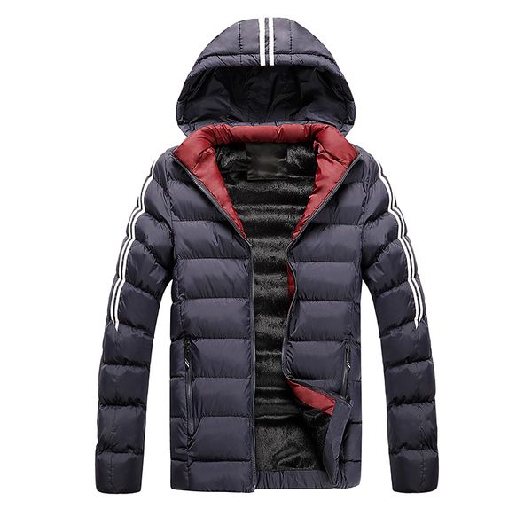 men's hooded cotton-padded clothes korean version of the trend of men's winter warmth padded jacket youth thick winter, Black
