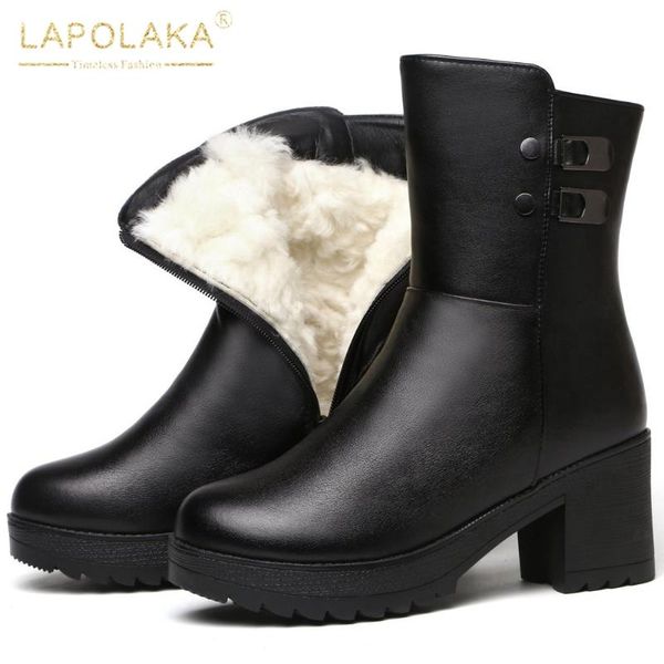 lapolaka 2020 snow boots women shoes chunky high heels platform non slip comfy ins drophip warm winter booties, Black
lapolaka 2020 snow boots women shoes chunky high heels platform non slip comfy ins drophip warm winter booties, Black