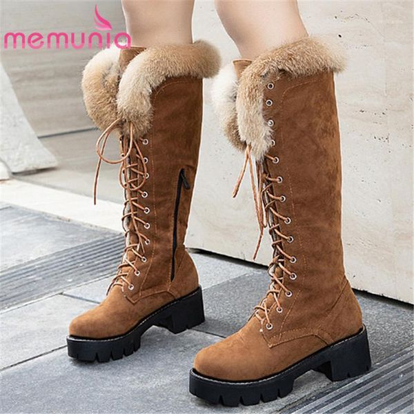 memunia 2020 new arrival winter snow boots flock thick fur knee high boots women lace up round toe med heel shoes ladies1, Black
memunia 2020 new arrival winter snow boots flock thick fur knee high boots women lace up round toe med heel shoes ladies1, Black