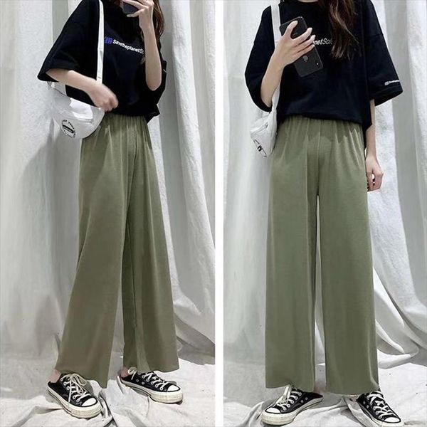 ice silk wide leg pants women casual fashion summer 2020 high waist stripe female trousers joker modal breathable ladies pant, Black;white
ice silk wide leg pants women casual fashion summer 2020 high waist stripe female trousers joker modal breathable ladies pant, Black;white