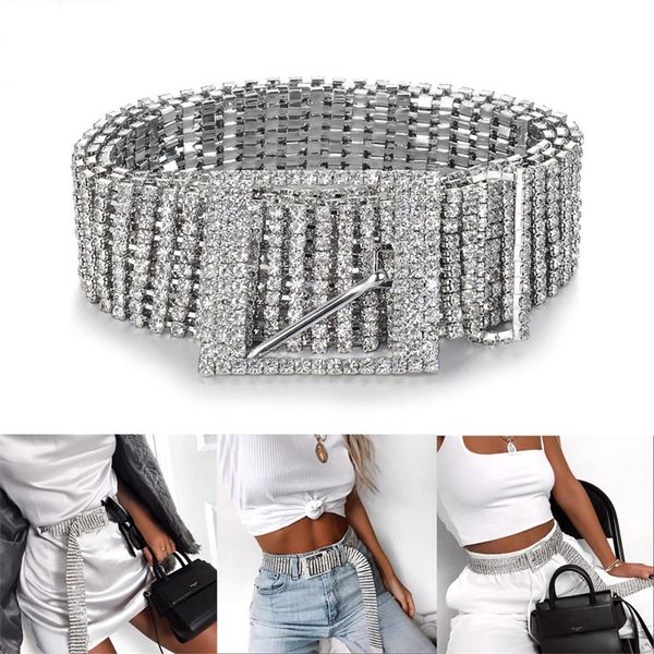 new silver full rhinestone diamante fashion women belt sequins corset belt harajuku ladies waist charm accessory size y200424, Black;brown
new silver full rhinestone diamante fashion women belt sequins corset belt harajuku ladies waist charm accessory size y200424, Black;brown