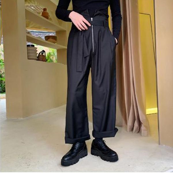 men high waist loose casual zipper wide leg pants male women vintage fashion japan office hip hop straight harem trousers, Black
men high waist loose casual zipper wide leg pants male women vintage fashion japan office hip hop straight harem trousers, Black