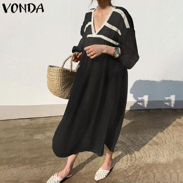 vonda women dress 2019 vintage v neck long lantern sleeve striped party dress holiday bohemian vestidos long robe plus size1, Black;gray
vonda women dress 2019 vintage v neck long lantern sleeve striped party dress holiday bohemian vestidos long robe plus size1, Black;gray