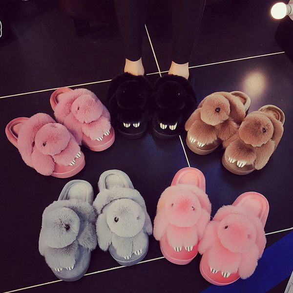 2019 new arrival indoor women's home winter hare animal fur shoes women guest slippers chinelo y200706, Black
2019 new arrival indoor women's home winter hare animal fur shoes women guest slippers chinelo y200706, Black