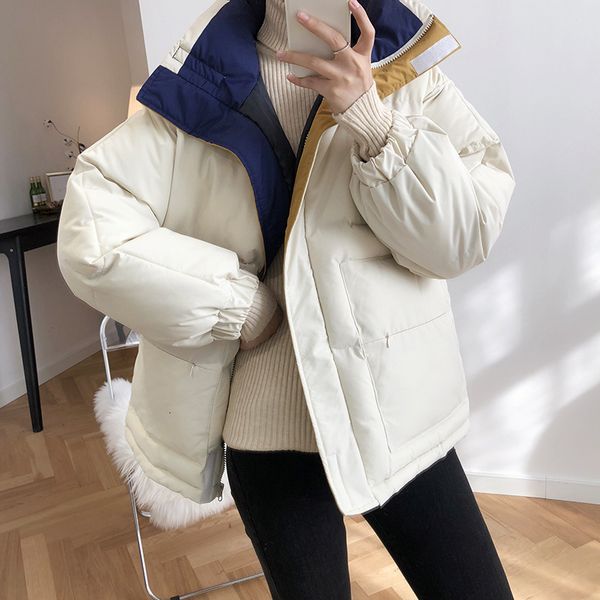 zou 2020 winter color matching down cotton coat women's new thickened parka warm jackets, Black
zou 2020 winter color matching down cotton coat women's new thickened parka warm jackets, Black