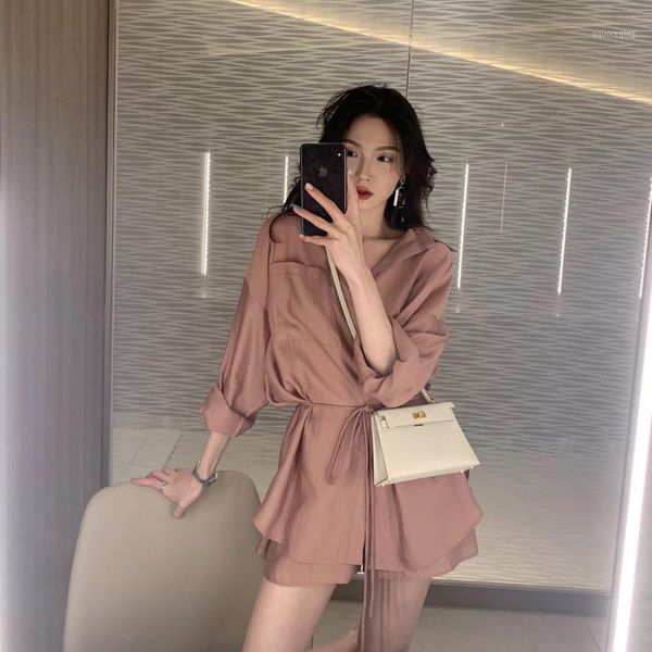 summer women lace up two piece set outfits ice silk smooth casual solid color office lady pants suit set1, White
summer women lace up two piece set outfits ice silk smooth casual solid color office lady pants suit set1, White
