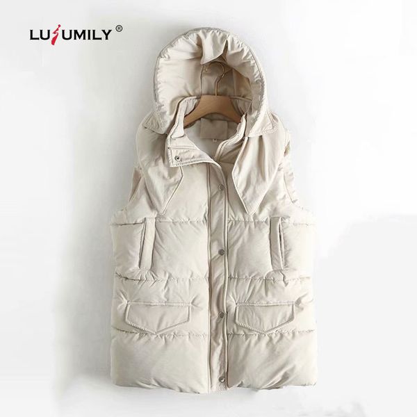 lusumily autumn winter women sleeveless vest casual jacket super warm thick cotton padded vest coat female parka short waistcoat 1023, Black;white
lusumily autumn winter women sleeveless vest casual jacket super warm thick cotton padded vest coat female parka short waistcoat 1023, Black;white