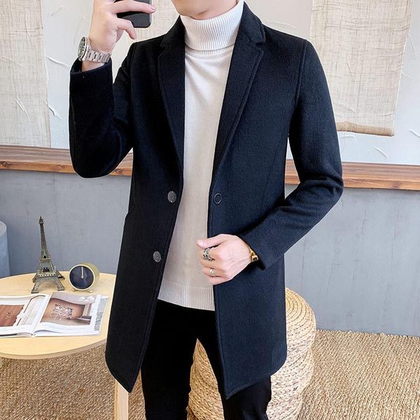 winter 2021 young men's waistless woolen coat slim fit single breasted woolen casual fashion coat for men, Black
winter 2021 young men's waistless woolen coat slim fit single breasted woolen casual fashion coat for men, Black