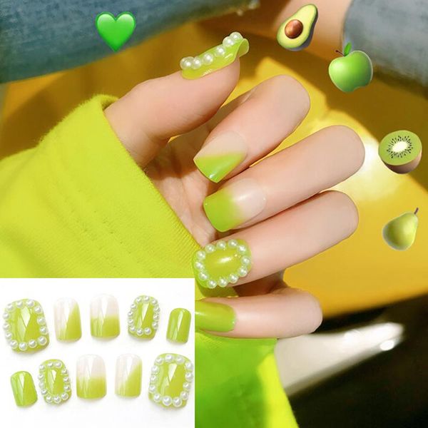 24pcs full cover fluorescent green false nails acrylic gel full french fake nails art tips with nail adhesive glue, Red;gold
24pcs full cover fluorescent green false nails acrylic gel full french fake nails art tips with nail adhesive glue, Red;gold