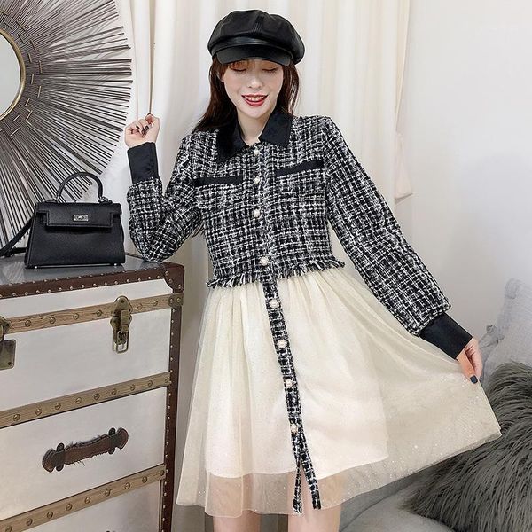 fashion tide korean version of the new weaving stitching mesh a-line dress women single-breasted skirt women 19b-a1371, Black;gray
fashion tide korean version of the new weaving stitching mesh a-line dress women single-breasted skirt women 19b-a1371, Black;gray
