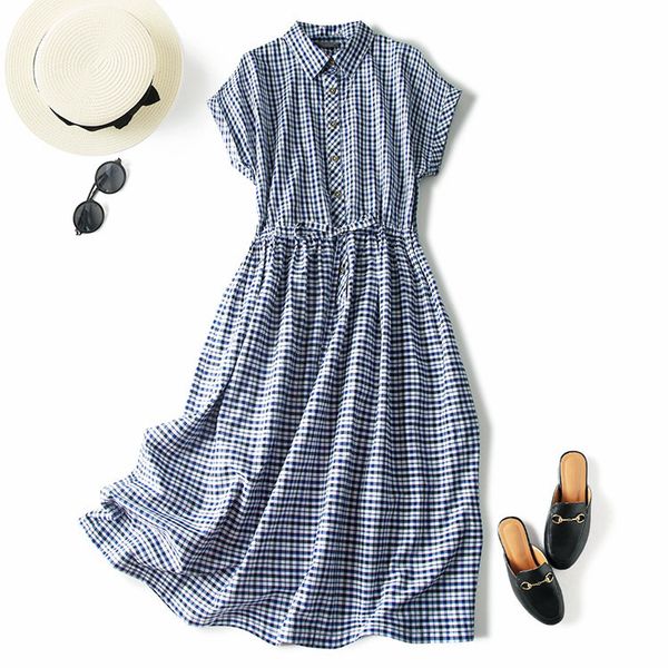 2020 wind new summer wear short sleeves blue and white square flanging with long silk shirt grya, Black;gray
2020 wind new summer wear short sleeves blue and white square flanging with long silk shirt grya, Black;gray