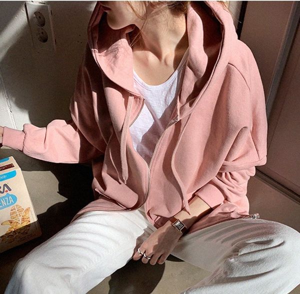 south korea 2020 spring and autumn women's sirloin cotton age reduction versatile raw ee n9 zipper loose coat casual coat sweater sweat, Black
south korea 2020 spring and autumn women's sirloin cotton age reduction versatile raw ee n9 zipper loose coat casual coat sweater sweat, Black