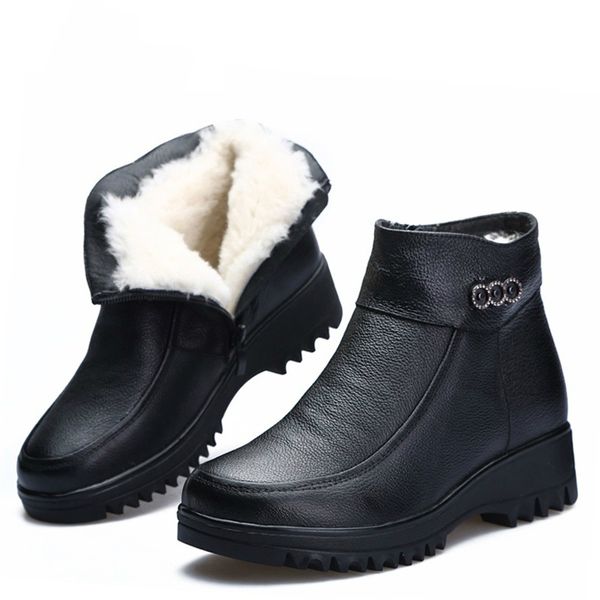 yd-ever 2020 winter snow boots women ankle boot wedge platform heel waterproof natural wool fur warm women boots shoes big size, Black
yd-ever 2020 winter snow boots women ankle boot wedge platform heel waterproof natural wool fur warm women boots shoes big size, Black