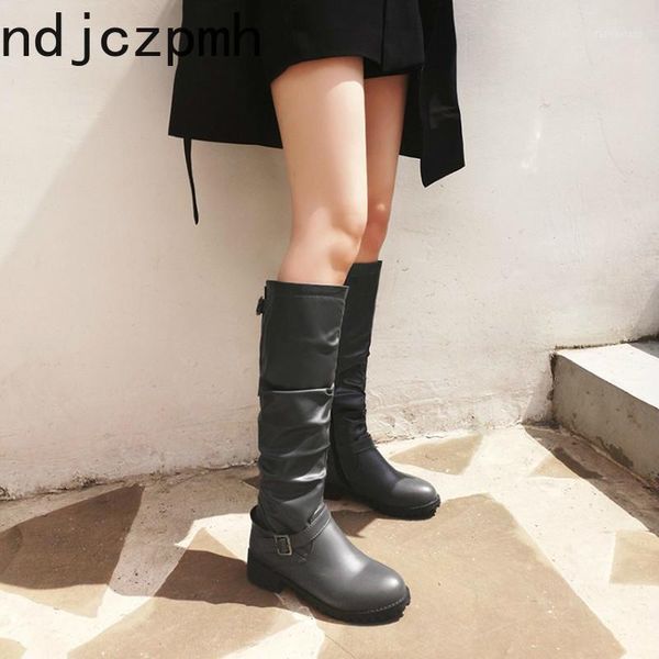 boots women's the autumn and winter belt buckle round head zipper low-heeled high tube shoes plus size 33-461, Black
boots women's the autumn and winter belt buckle round head zipper low-heeled high tube shoes plus size 33-461, Black