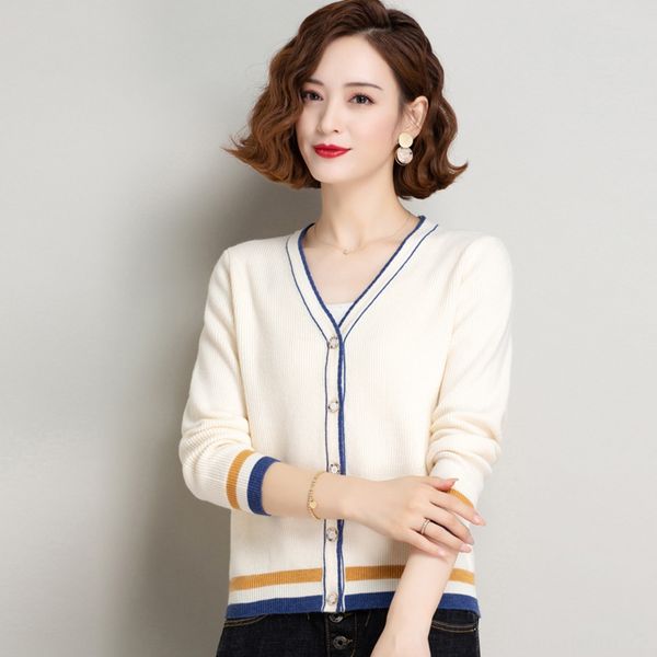 весной и осенью новый вязаный кардиган женского осень 2020 пальто свободного свитер короткого длинный рукав свитера пальто женщины vjbh5, White;black 
весной и осенью новый вязаный кардиган женского осень 2020 пальто свободного свитер короткого длинный рукав свитера пальто женщины vjbh5, White;black