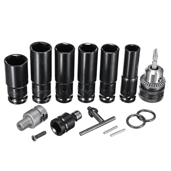 impact socket set universal accessories for electric impact wrench sleeves batch head drill chuck for wrench adapter hand tool 
impact socket set universal accessories for electric impact wrench sleeves batch head drill chuck for wrench adapter hand tool