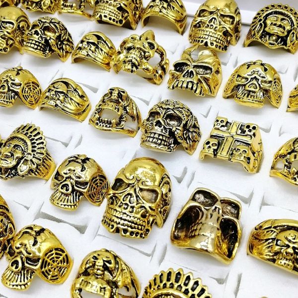 50factory/lot rings fashion skull punk mix silver style gold skeleton big sizes men's women metal jewelry party gift
50factory/lot rings fashion skull punk mix silver style gold skeleton big sizes men's women metal jewelry party gift