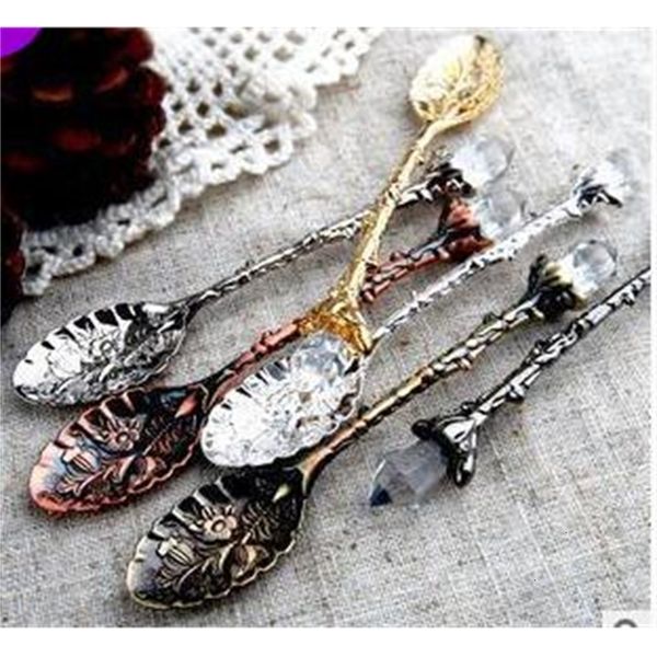 vintage royal style metal carved coffee spoons forks with crystal head kitchen fruit prikkers dessert ice-cream scoop
vintage royal style metal carved coffee spoons forks with crystal head kitchen fruit prikkers dessert ice-cream scoop