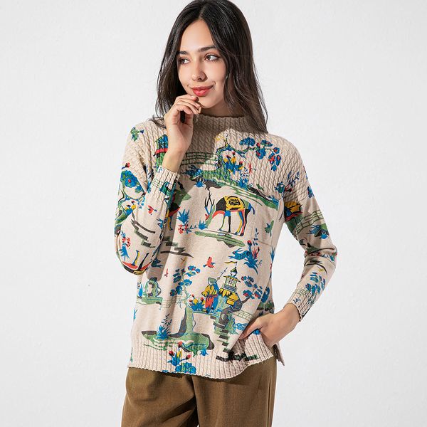 2021 femme winter autumn new women o-neck female landscape painting pullover women's sweater 61i5, White;black
2021 femme winter autumn new women o-neck female landscape painting pullover women's sweater 61i5, White;black