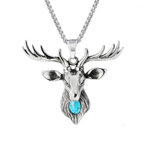stainless steel elk forest winter pendant necklace with stone vintage deer animal necklaces jewelry christmas present gift1, Silver
stainless steel elk forest winter pendant necklace with stone vintage deer animal necklaces jewelry christmas present gift1, Silver