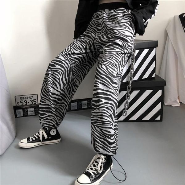 female korean style trendy zebra pattern long trousers loose striped street hip-hop trousers casual pants wide leg long, Black;white
female korean style trendy zebra pattern long trousers loose striped street hip-hop trousers casual pants wide leg long, Black;white