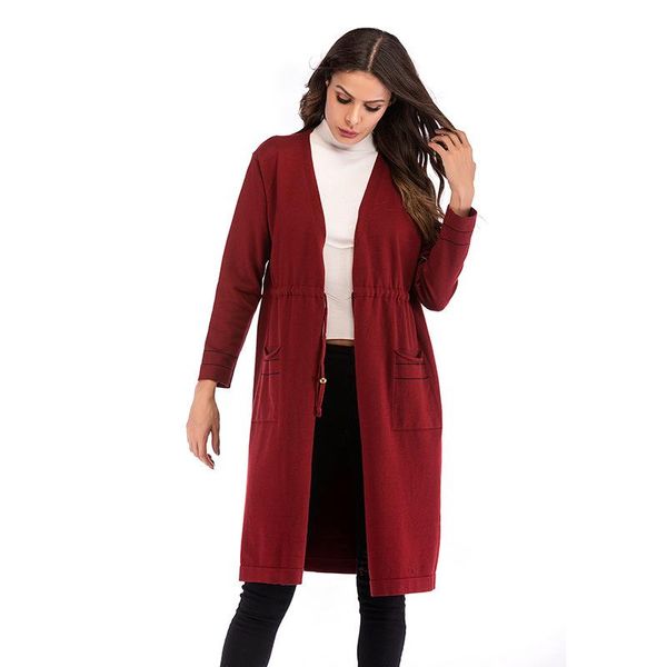 slim women coat 2020 new fashion mid-long style solid colors women cardigan sweater coats ladies procket drawstring sweater coat, Black;brown
slim women coat 2020 new fashion mid-long style solid colors women cardigan sweater coats ladies procket drawstring sweater coat, Black;brown