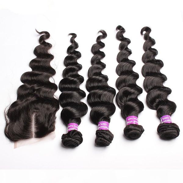 wholesale middle parting 4*4 lace closure with brazilian hair bundles loose wave wavy 4pcs virgin human hair weaves with closure 5pcs lot, Black
wholesale middle parting 4*4 lace closure with brazilian hair bundles loose wave wavy 4pcs virgin human hair weaves with closure 5pcs lot, Black